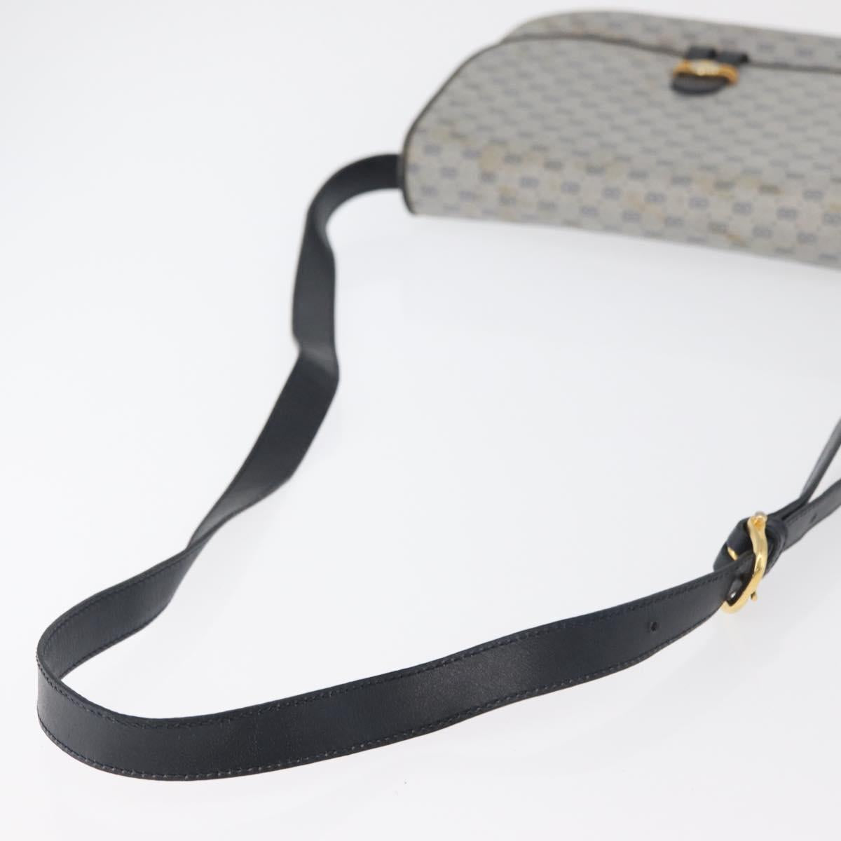 GUCCI Micro GG Supreme Shoulder Bag PVC Navy Gold 001 406 1780 Auth 175726
