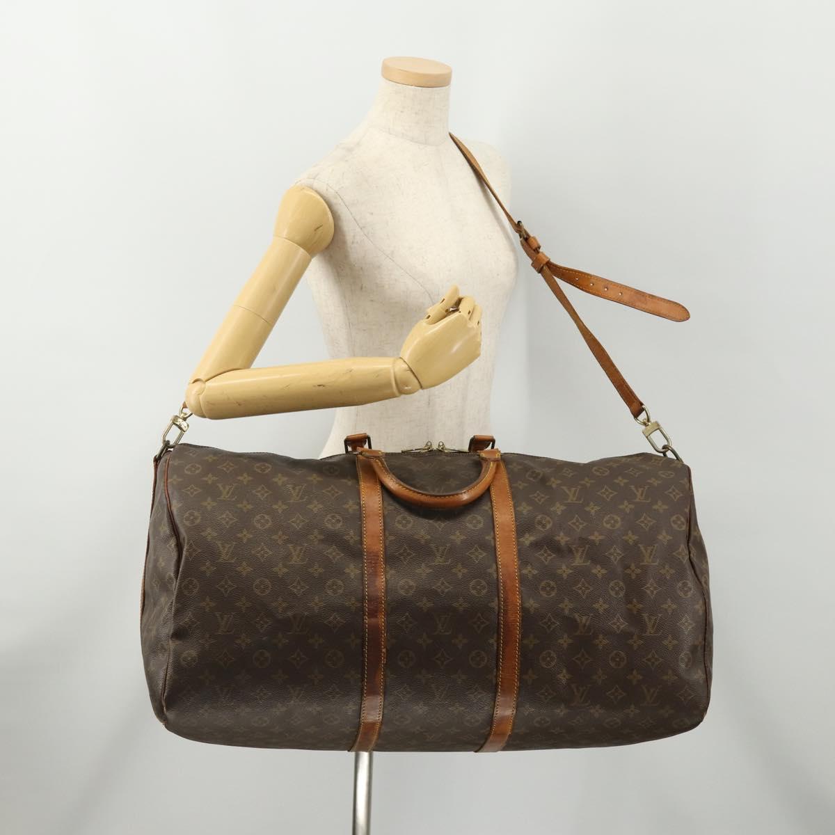 LOUIS VUITTON Monogram Keepall Bandouliere 60 Boston Bag M41412 LV Auth 175768
