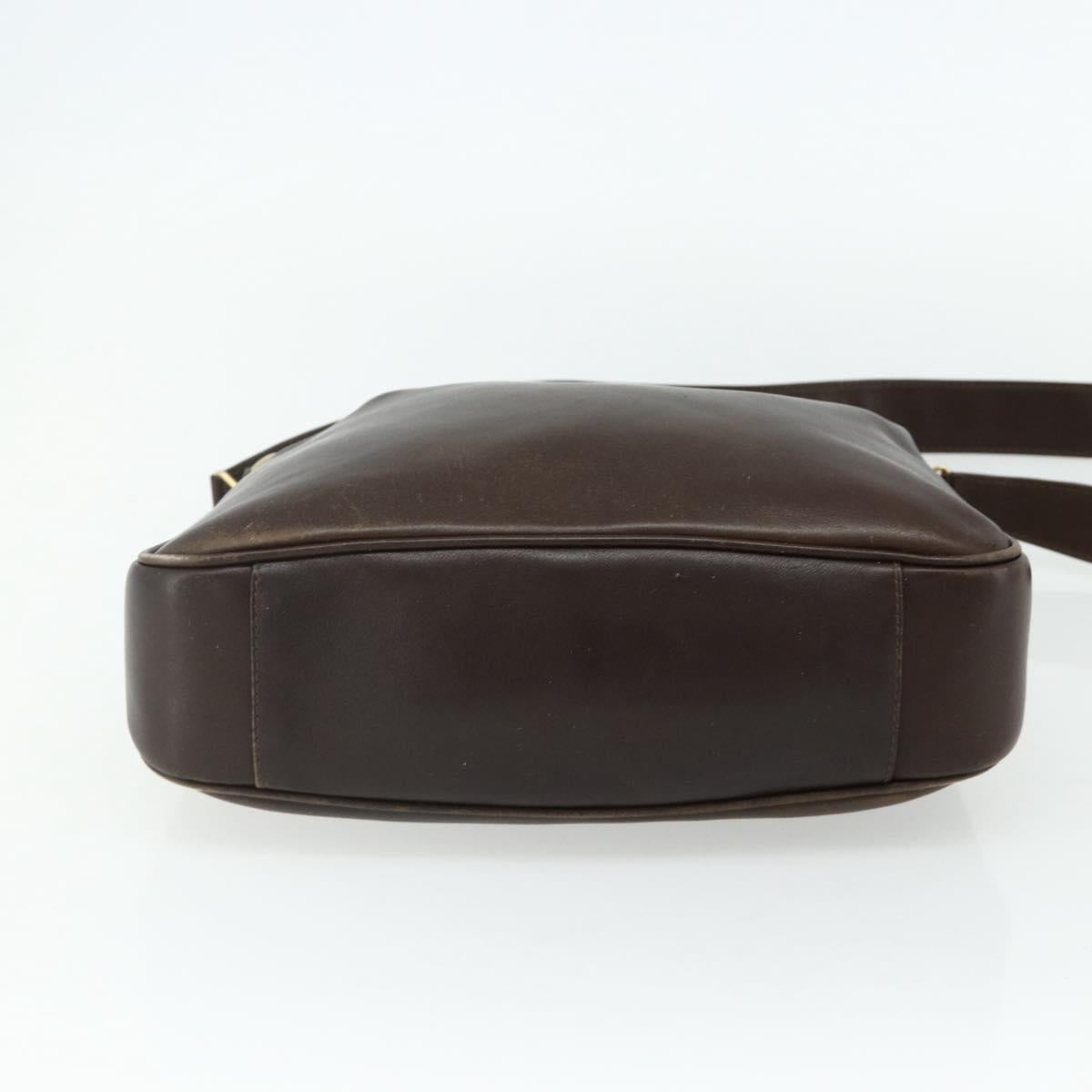 GUCCI Bamboo Hand Bag Leather 2way Brown Gold 001 1998 1638 Auth 175794