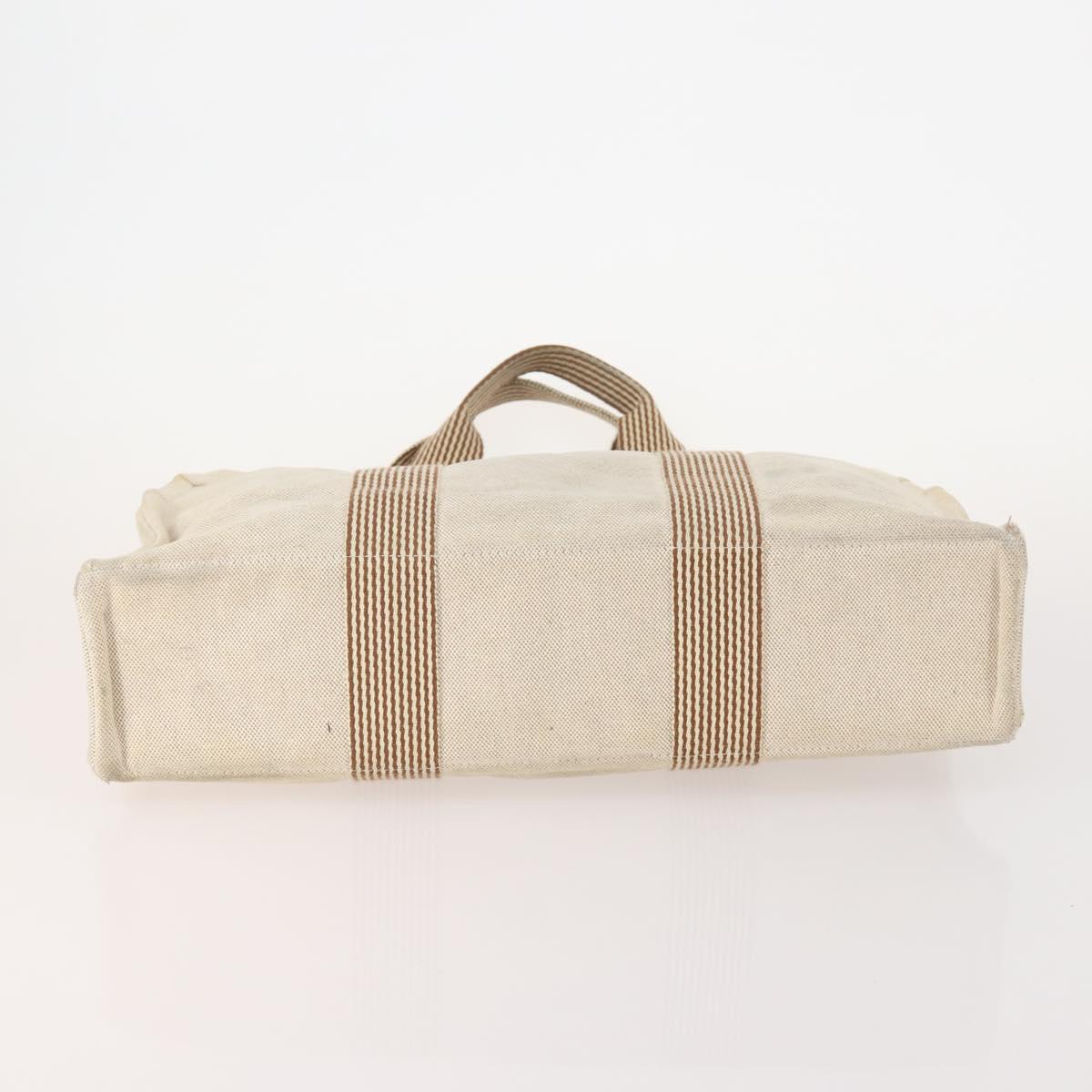 HERMES Fourre Tout MM Hand Bag Canvas 3 Set Gray Black beige Auth 175804