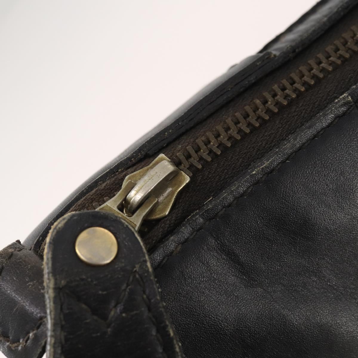 GUCCI GG Canvas Web Sherry Line Boston Bag Black Gold Auth 175830A