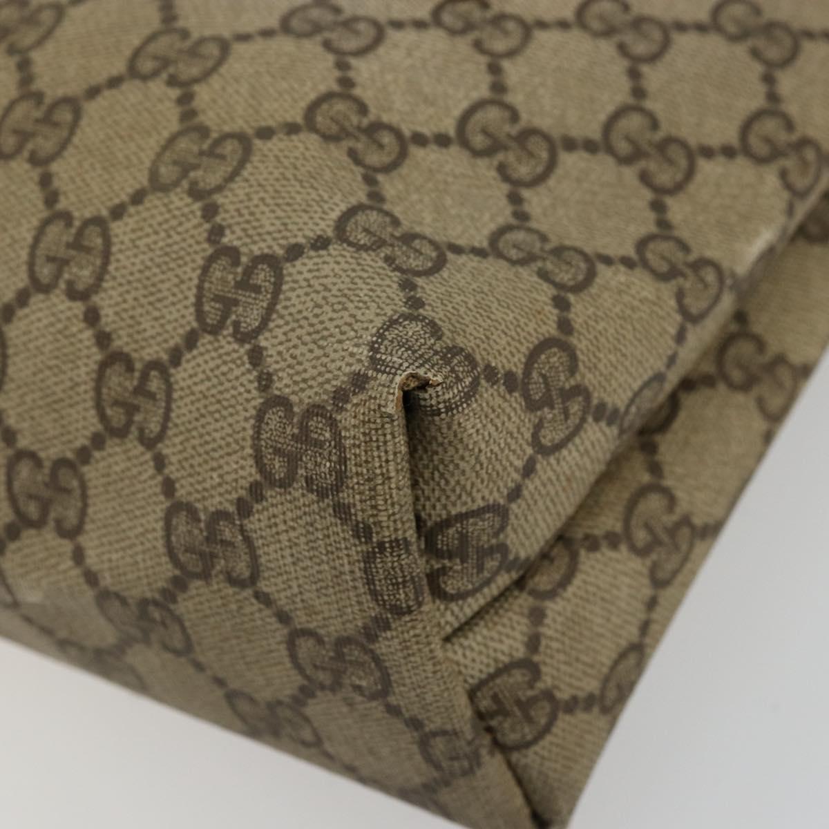 GUCCI GG Supreme Web Sherry Line Tote Bag PVC Beige 002 23 4487 Auth 175837