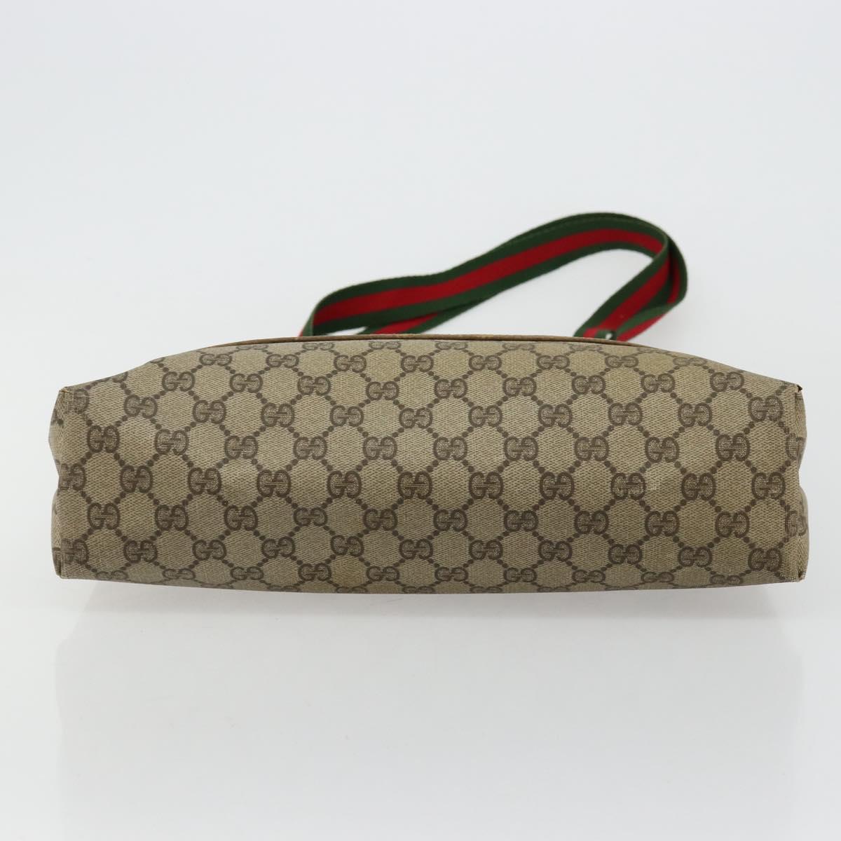 GUCCI GG Supreme Web Sherry Line Tote Bag PVC Beige 002 23 4487 Auth 175837