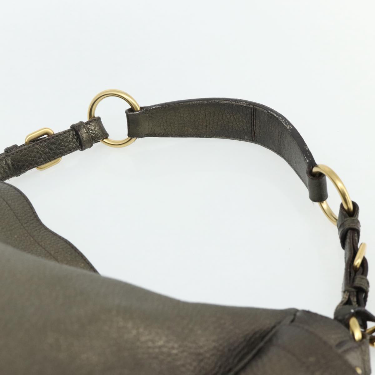 PRADA Shoulder Bag Leather Gold Auth 175839A