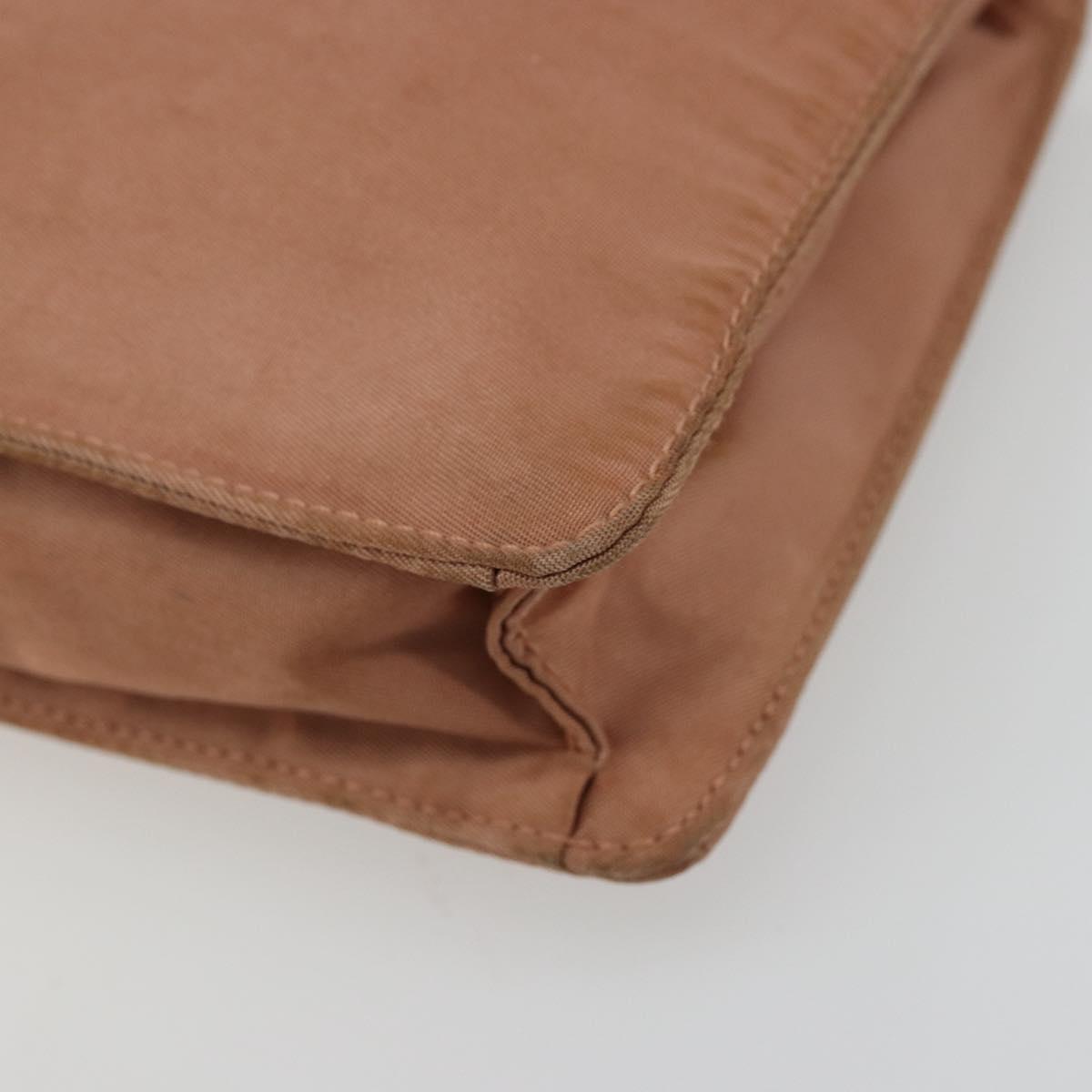 PRADA Accessory Pouch Nylon Pink Gold Auth 175840