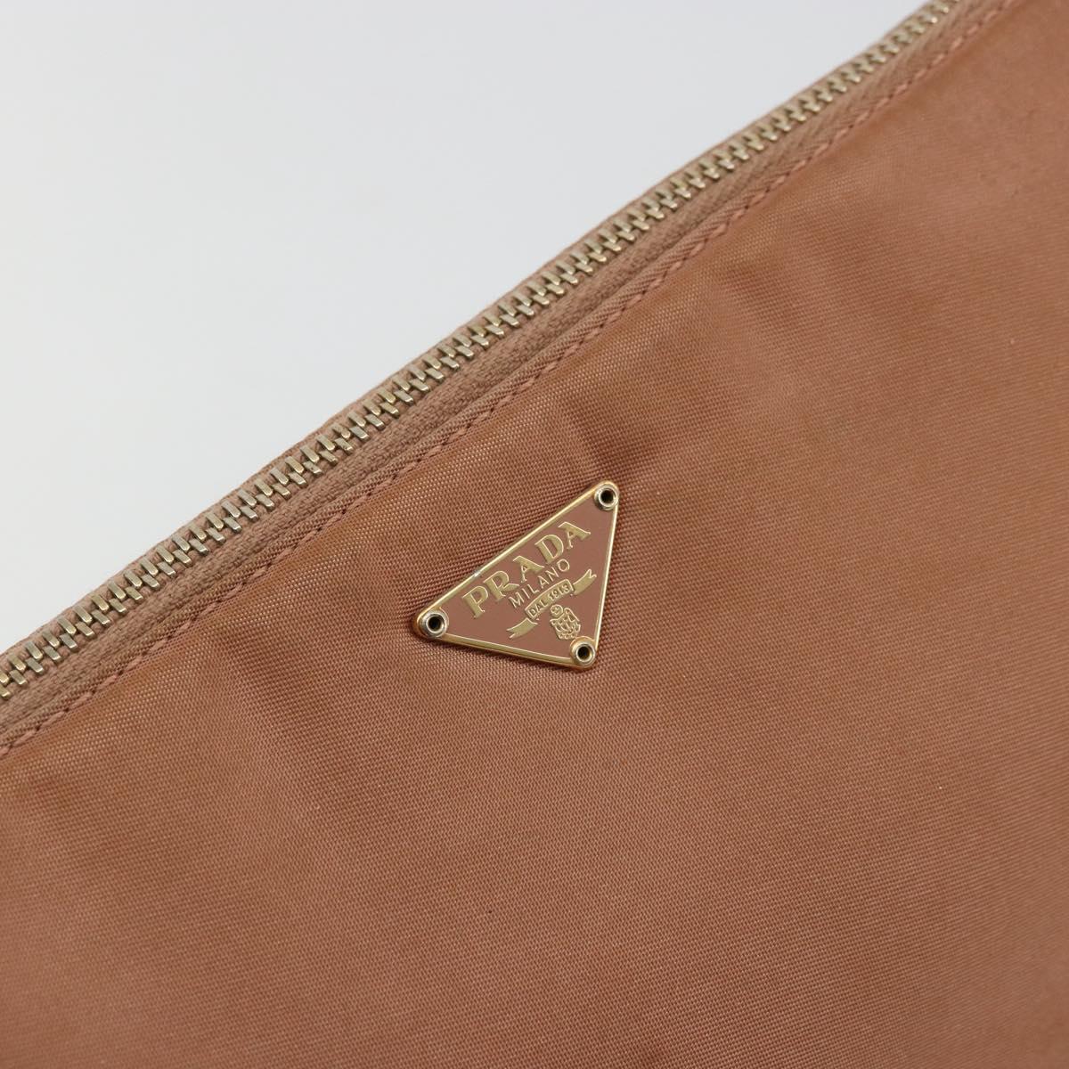 PRADA Accessory Pouch Nylon Pink Gold Auth 175840