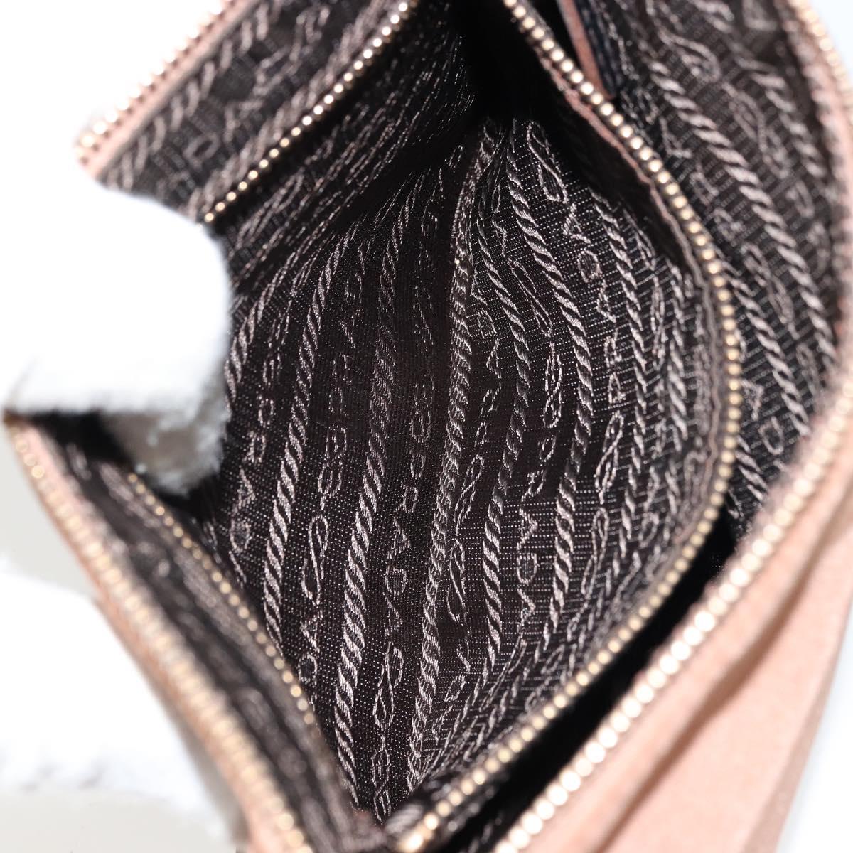 PRADA Accessory Pouch Nylon Pink Gold Auth 175840