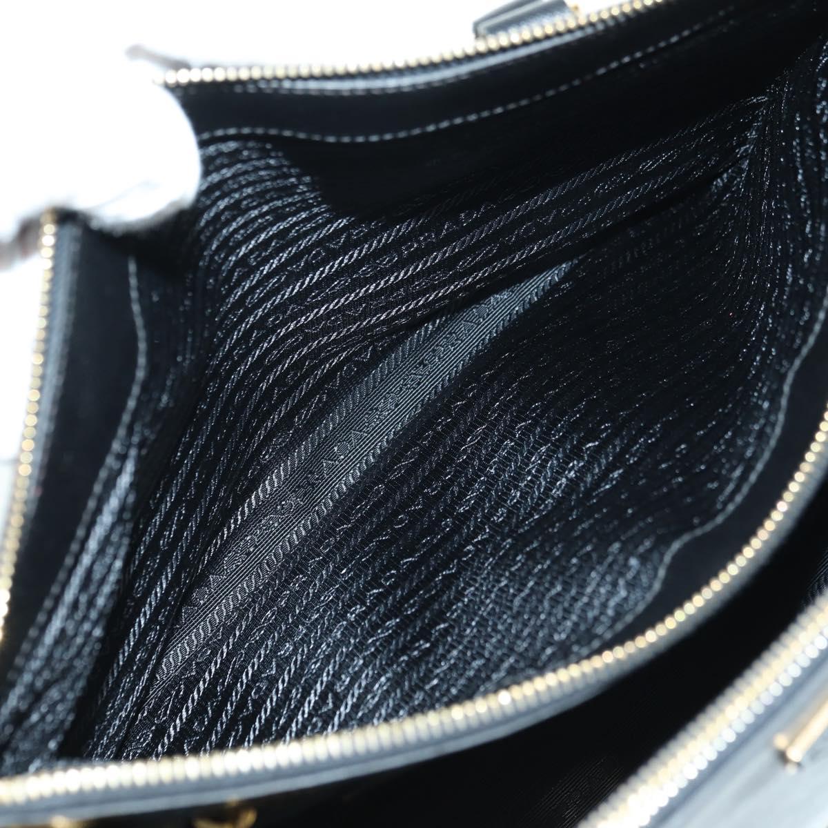 PRADA Galleria Hand Bag Safiano leather 2way Black Gold Auth 175843SAM