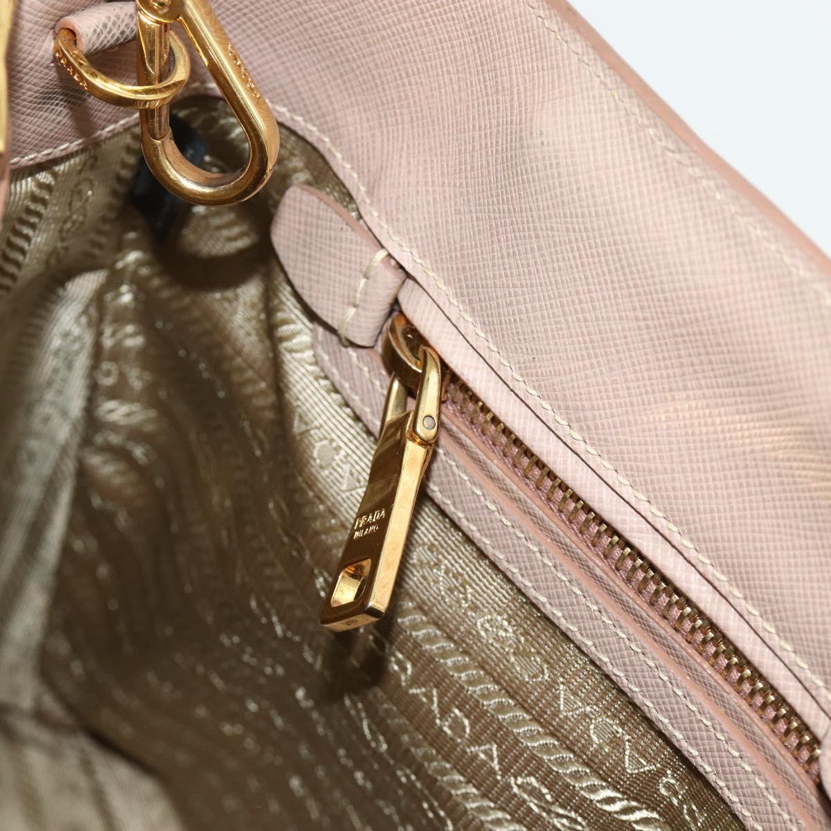 PRADA Galleria Hand Bag Safiano Leather 2way Pink Gold Auth 175845A