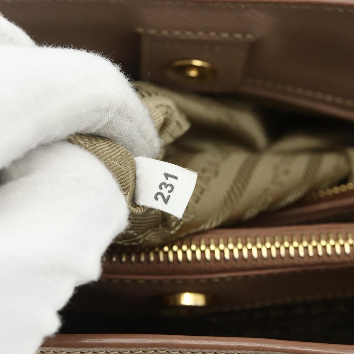 PRADA Galleria Hand Bag Safiano Leather 2way Pink Gold Auth 175845A