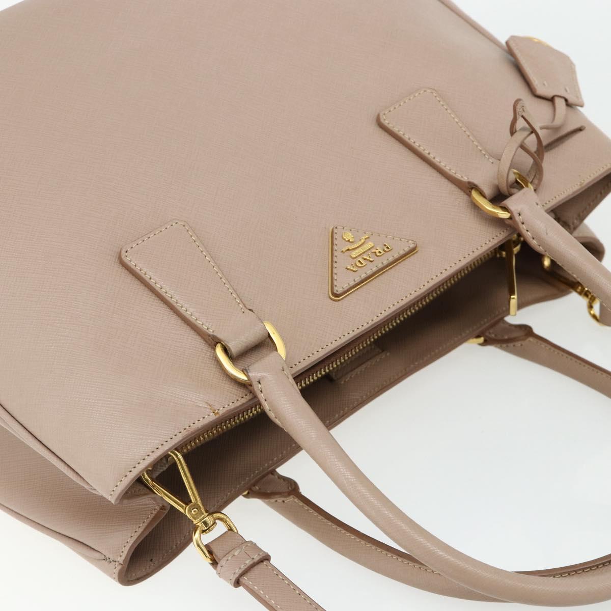 PRADA Galleria Hand Bag Safiano Leather 2way Pink Gold Auth 175845A