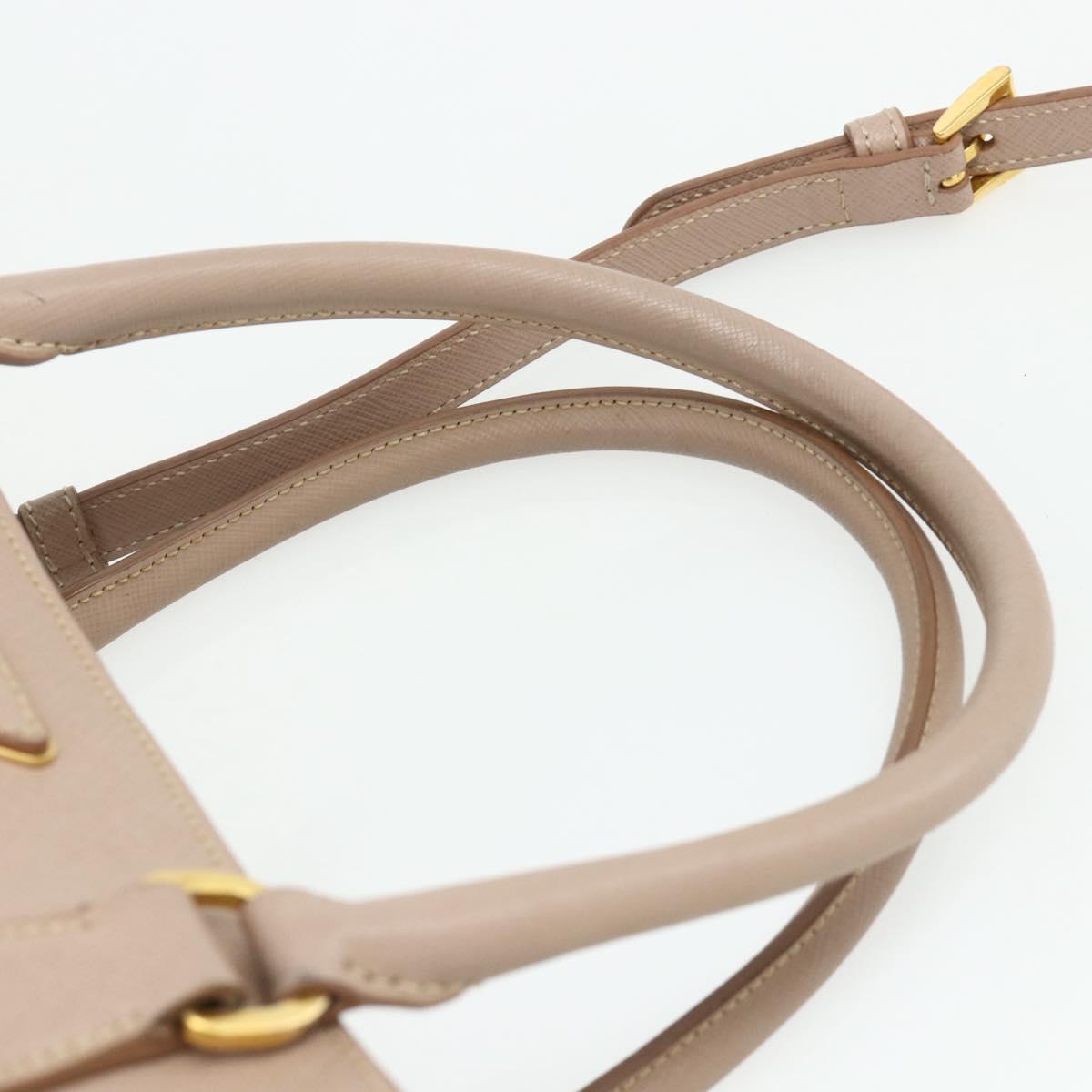 PRADA Galleria Hand Bag Safiano Leather 2way Pink Gold Auth 175845A