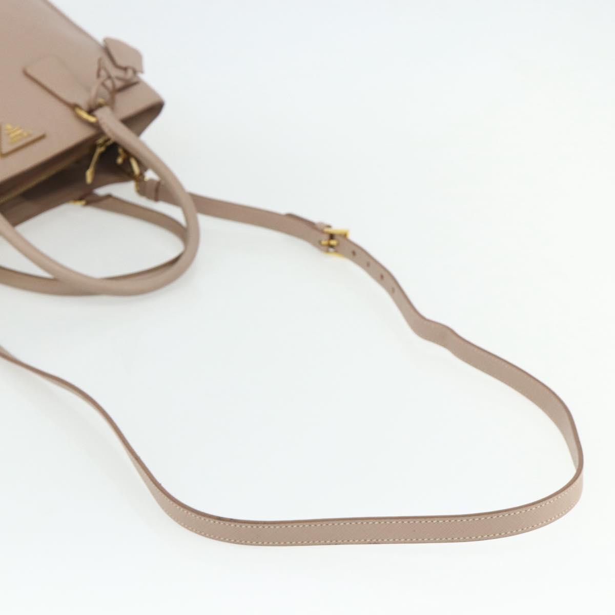 PRADA Galleria Hand Bag Safiano Leather 2way Pink Gold Auth 175845A