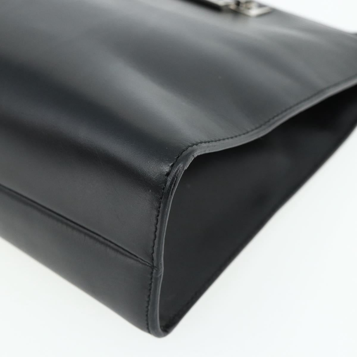 GUCCI Shoulder Bag Leather Black Silver 001 3043 Auth 175847
