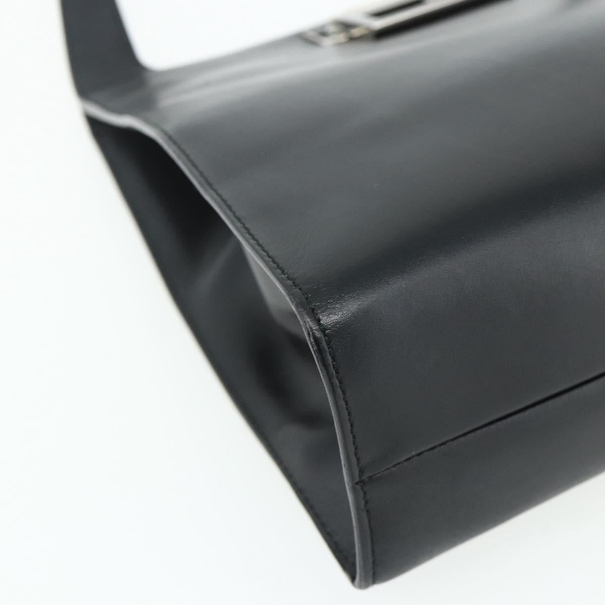 GUCCI Shoulder Bag Leather Black Silver 001 3043 Auth 175847