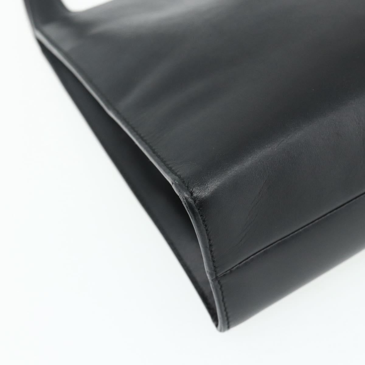 GUCCI Shoulder Bag Leather Black Silver 001 3043 Auth 175847