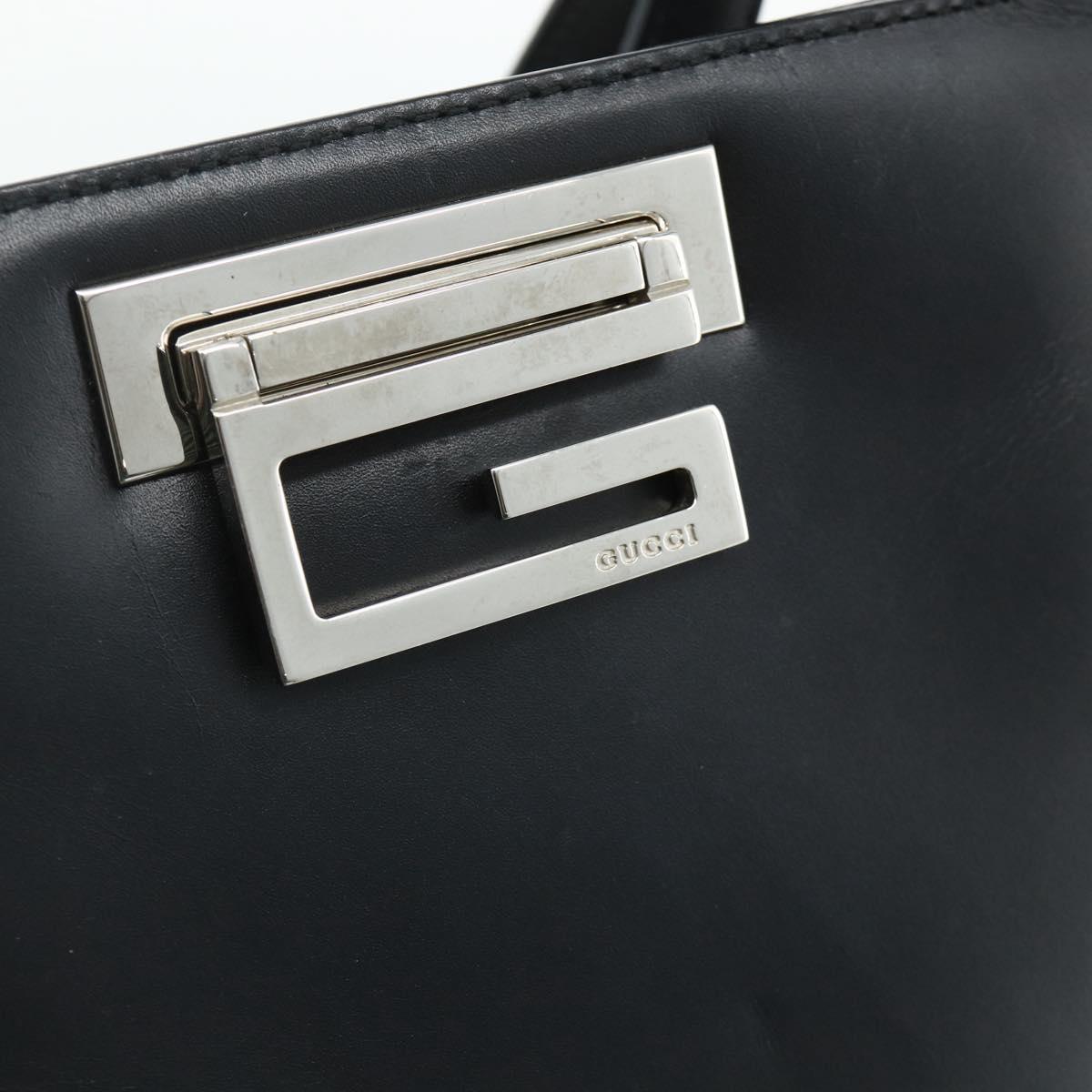 GUCCI Shoulder Bag Leather Black Silver 001 3043 Auth 175847