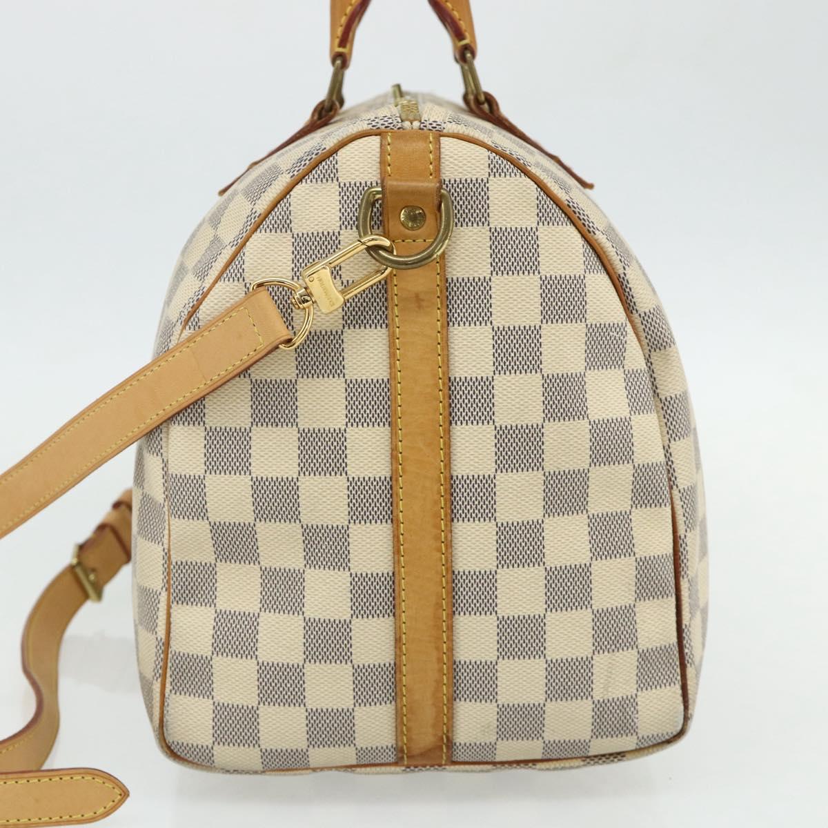LOUIS VUITTON Damier Azur Speedy Bandouliere 35 Hand Bag N41372 LV Auth 175852