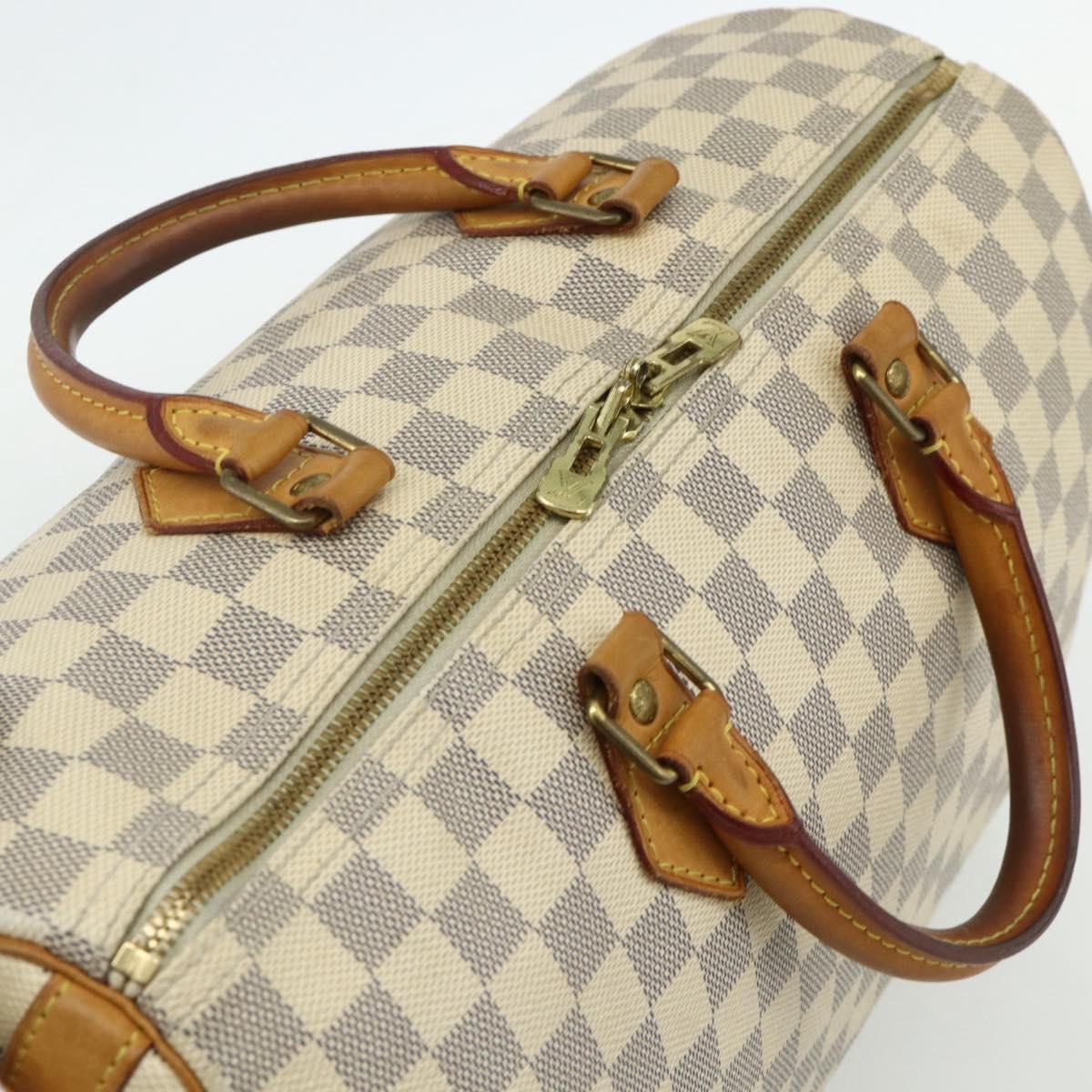 LOUIS VUITTON Damier Azur Speedy Bandouliere 35 Hand Bag N41372 LV Auth 175852