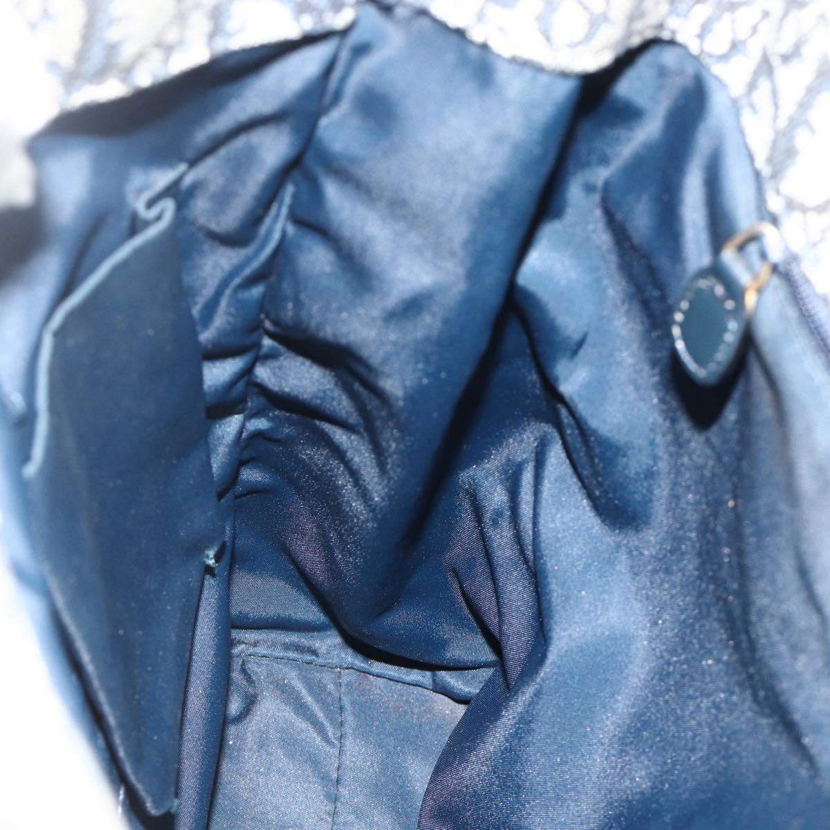 Christian Dior Trotter Canvas Tote Bag Navy Gold Auth 175856