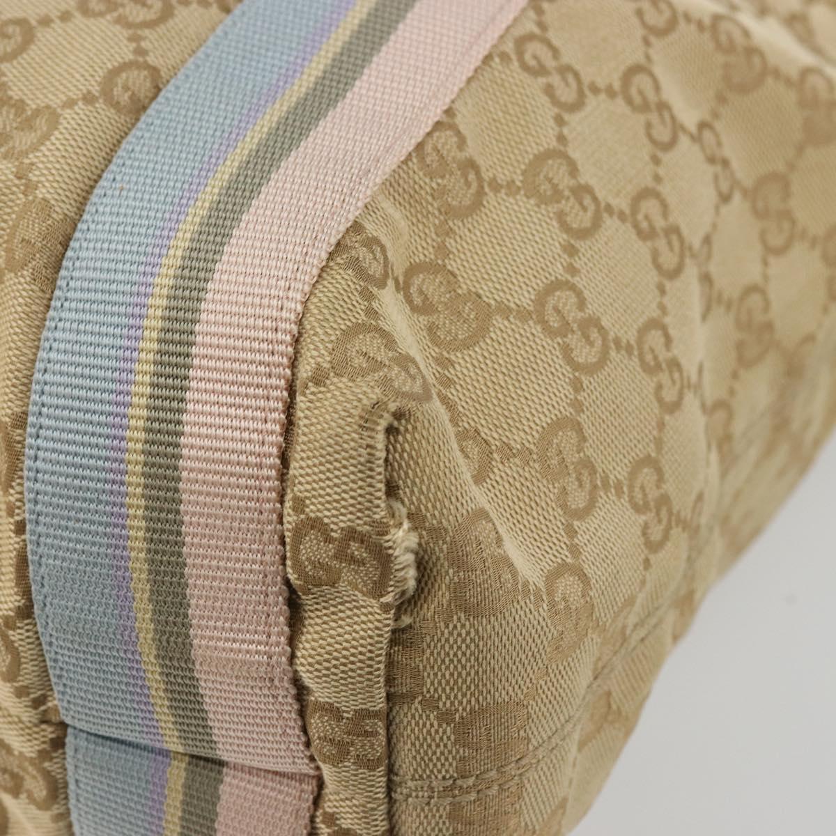 GUCCI GG Canvas Sherry Line Tote Bag Beige 189669 Auth 175861A