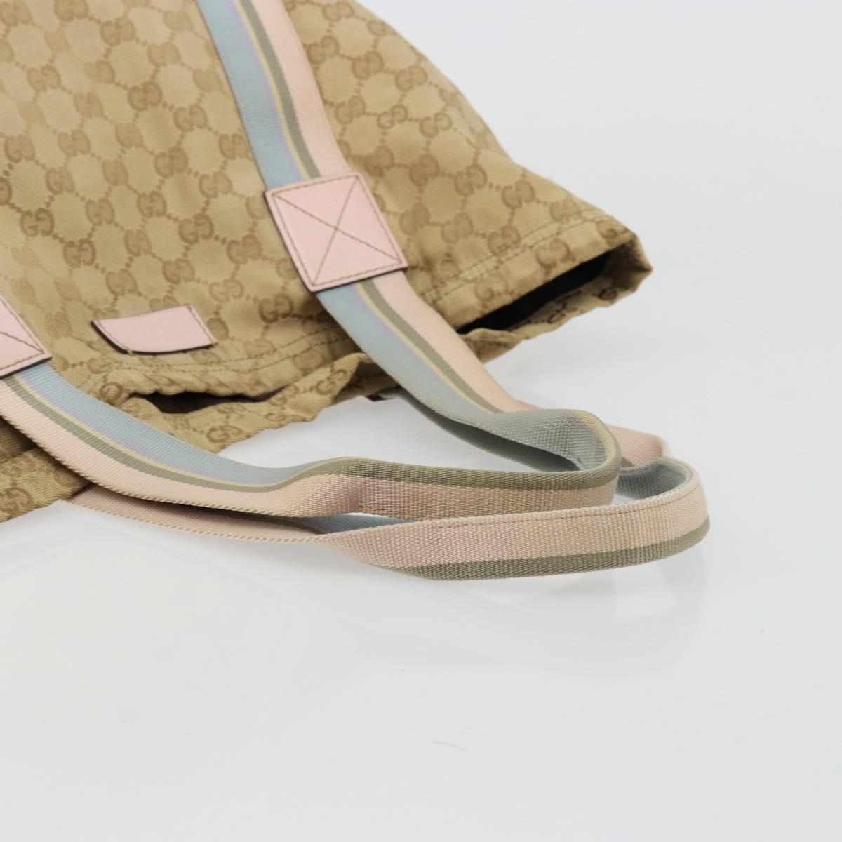 GUCCI GG Canvas Sherry Line Tote Bag Beige 189669 Auth 175861A