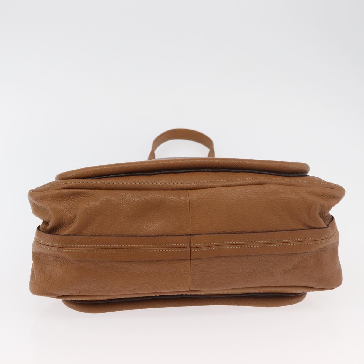 Chloe Paraty Hand Bag Leather 2way Brown Gold Auth 175870A