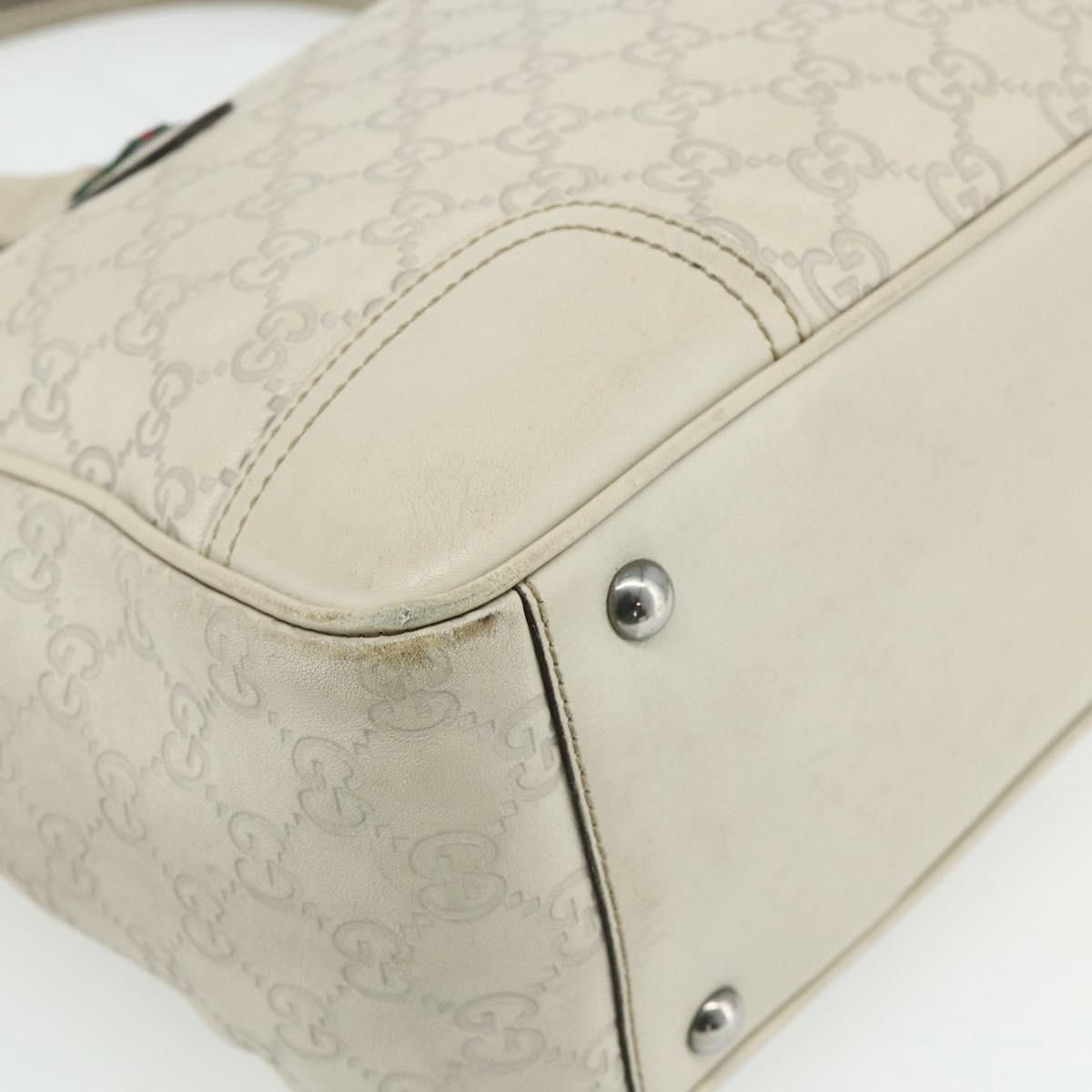 GUCCI GG Canvas Guccissima WebSherry Line Bag Leather Ivory 293599 Auth 175873