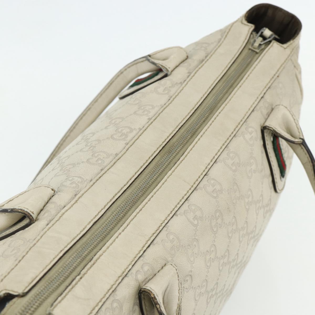 GUCCI GG Canvas Guccissima WebSherry Line Bag Leather Ivory 293599 Auth 175873