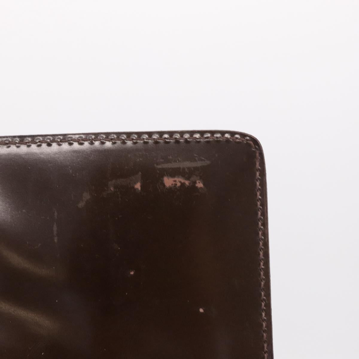 PRADA Plastic Chain Shoulder Bag Leather Brown Silver Auth 175882