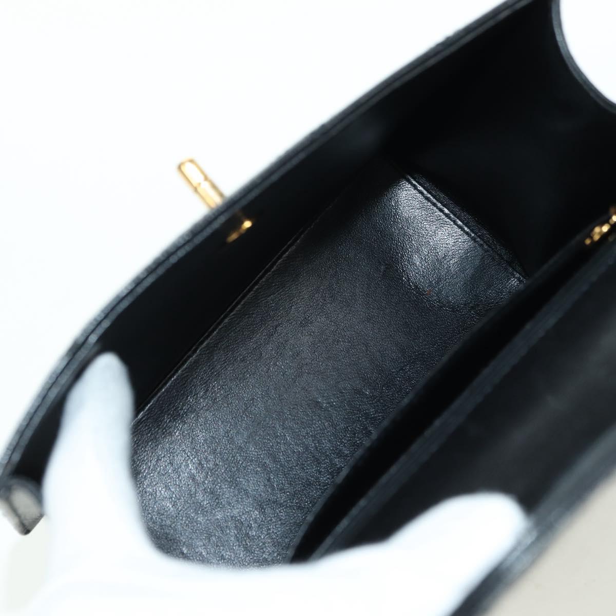 CHANEL Matelasse Shoulder Bag Caviar Skin Black Gold CC Auth 175887SAV