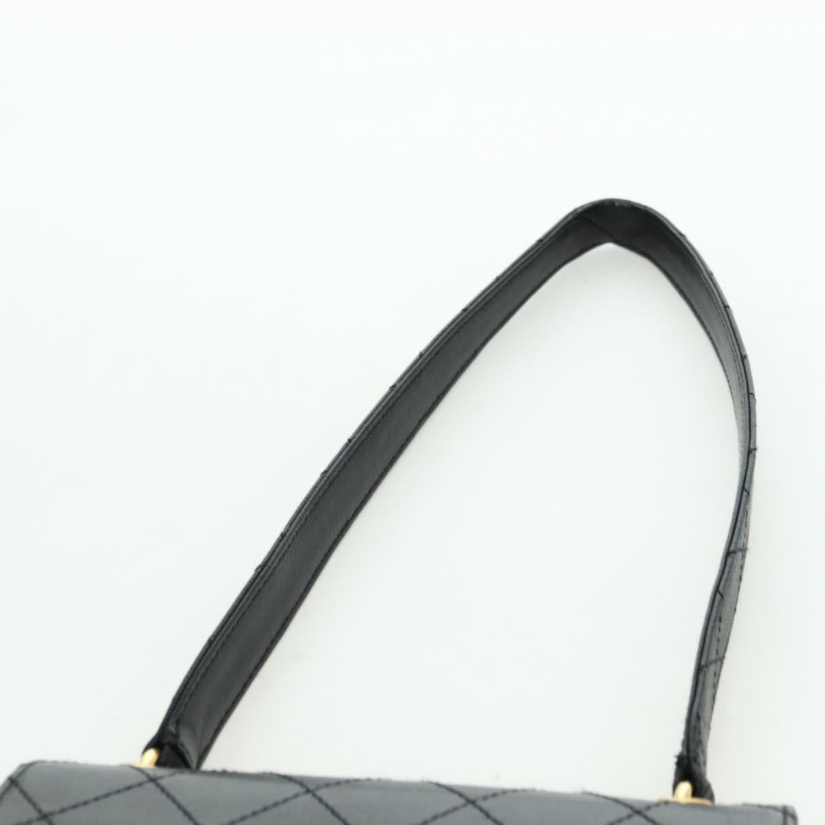 CHANEL Matelasse Shoulder Bag Caviar Skin Black Gold CC Auth 175887SAV