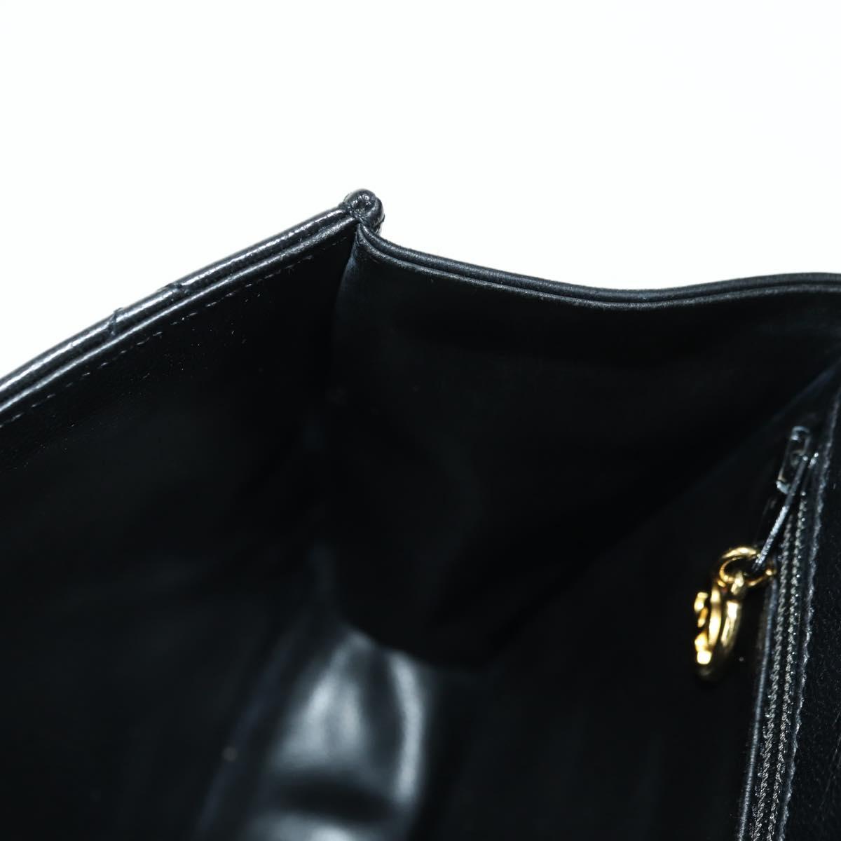 CHANEL Matelasse Chain Shoulder Bag Lamb Skin Black Gold CC Auth 175888SAV