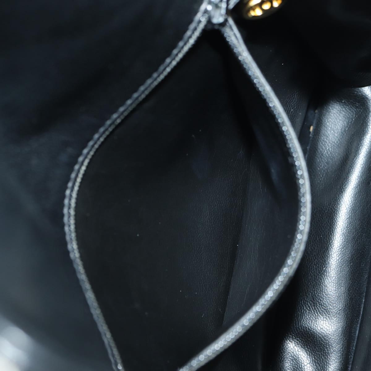 CHANEL Matelasse Chain Shoulder Bag Lamb Skin Black Gold CC Auth 175888SAV