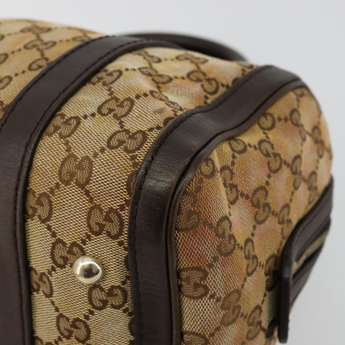 GUCCI GG Canvas Mini Boston Bag Beige Gold 269876 Auth 175892