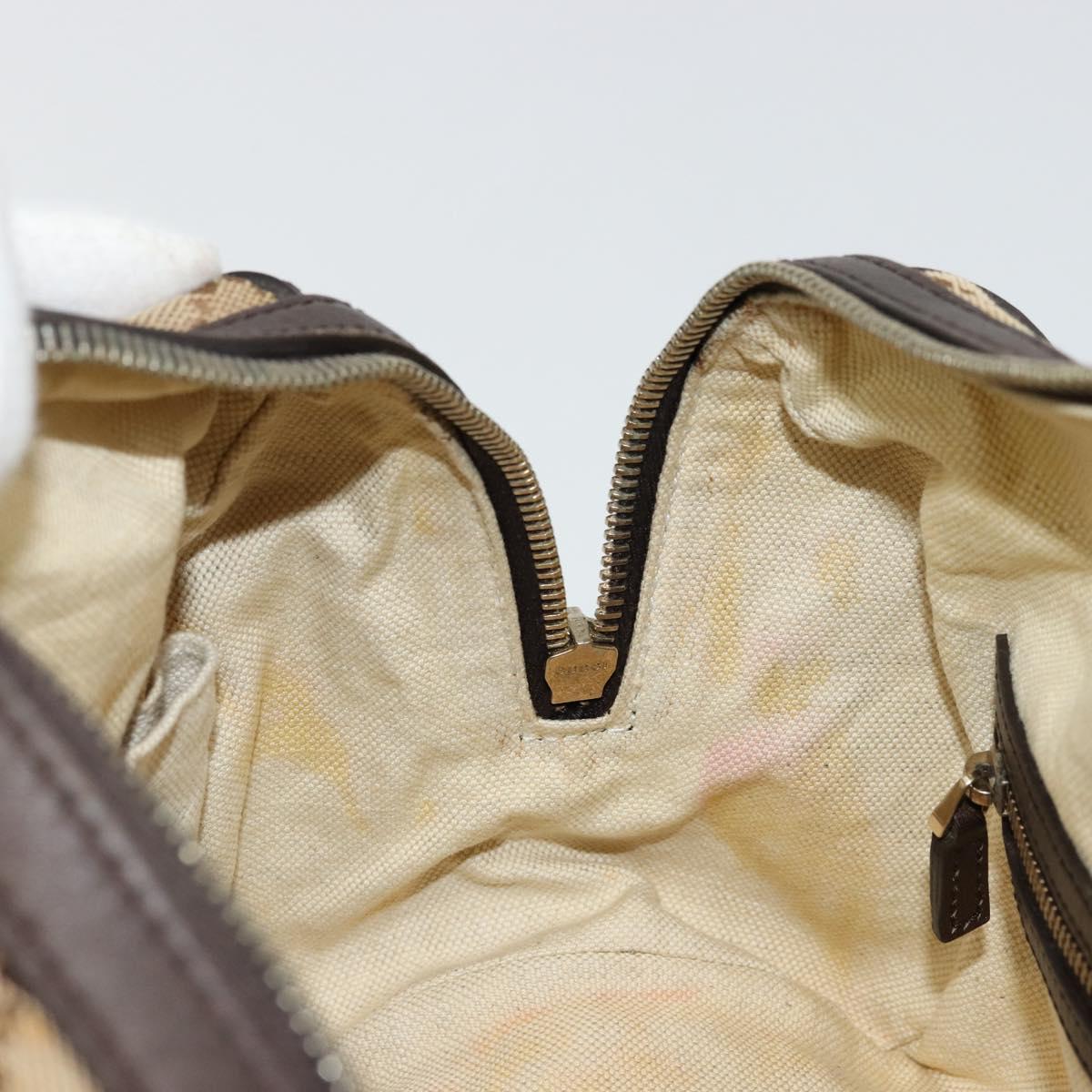 GUCCI GG Canvas Mini Boston Bag Beige Gold 269876 Auth 175892