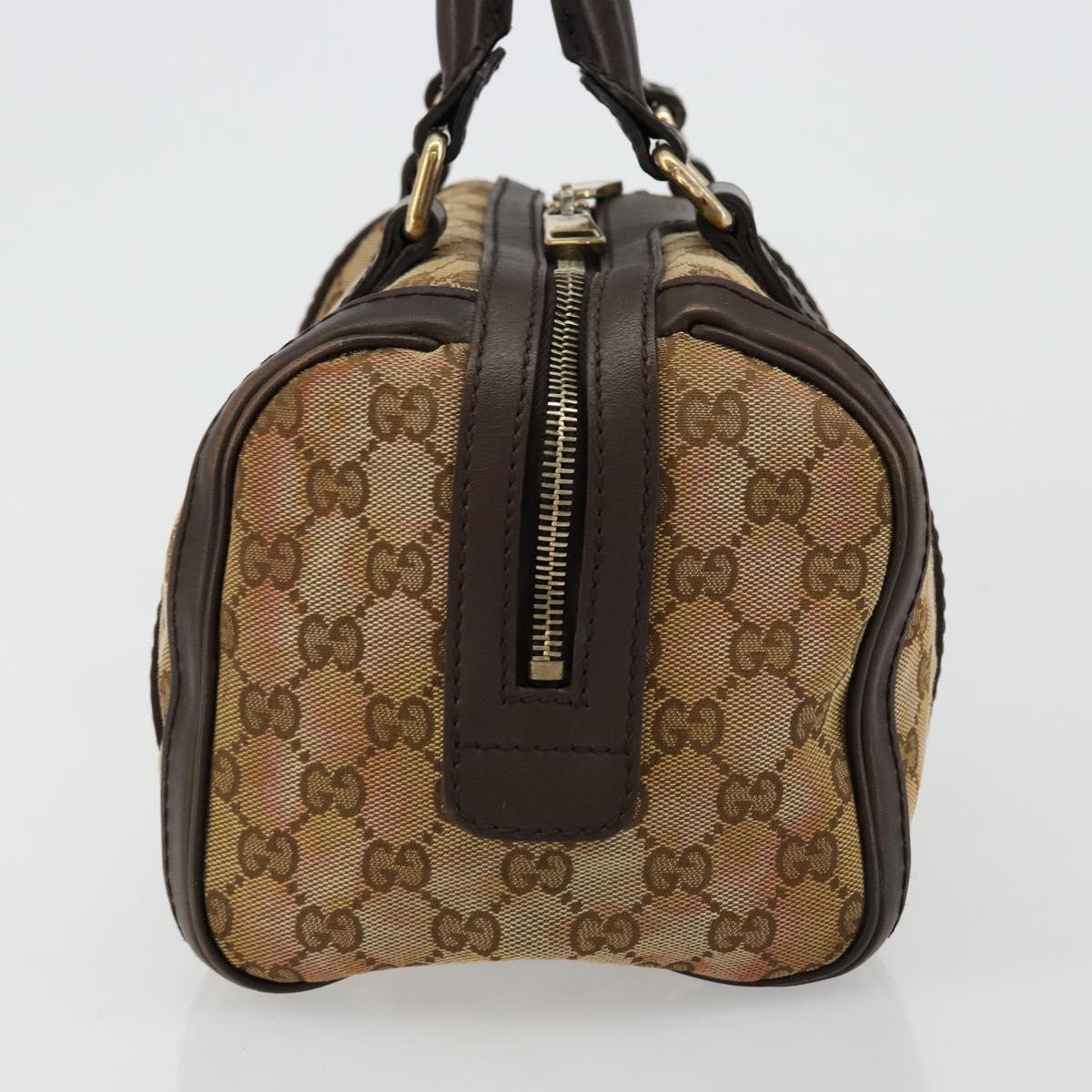 GUCCI GG Canvas Mini Boston Bag Beige Gold 269876 Auth 175892