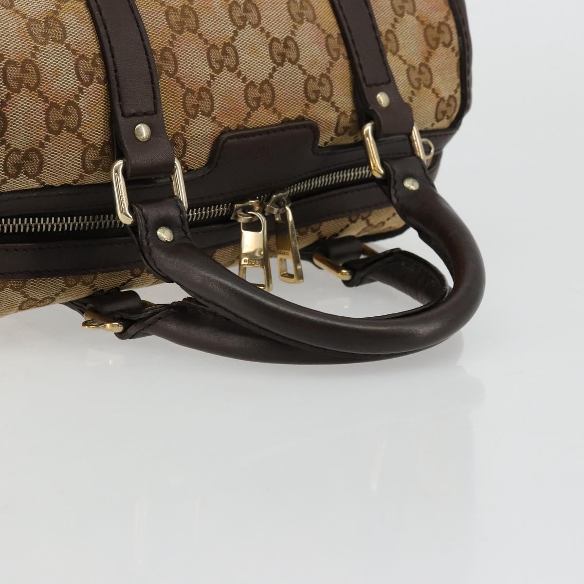 GUCCI GG Canvas Mini Boston Bag Beige Gold 269876 Auth 175892
