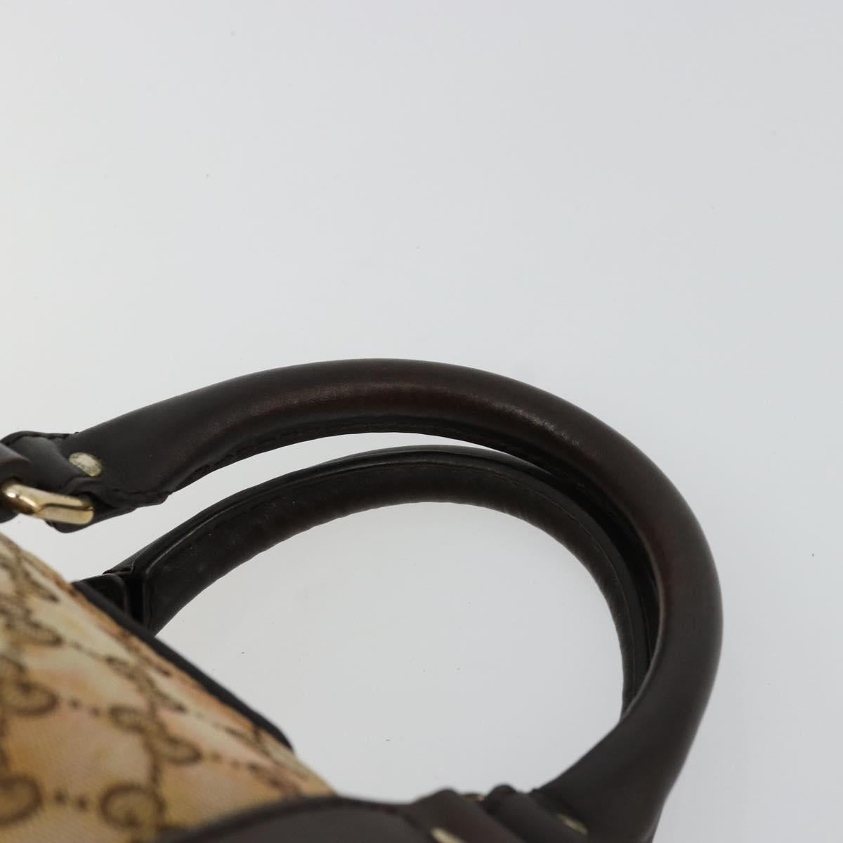 GUCCI GG Canvas Mini Boston Bag Beige Gold 269876 Auth 175892