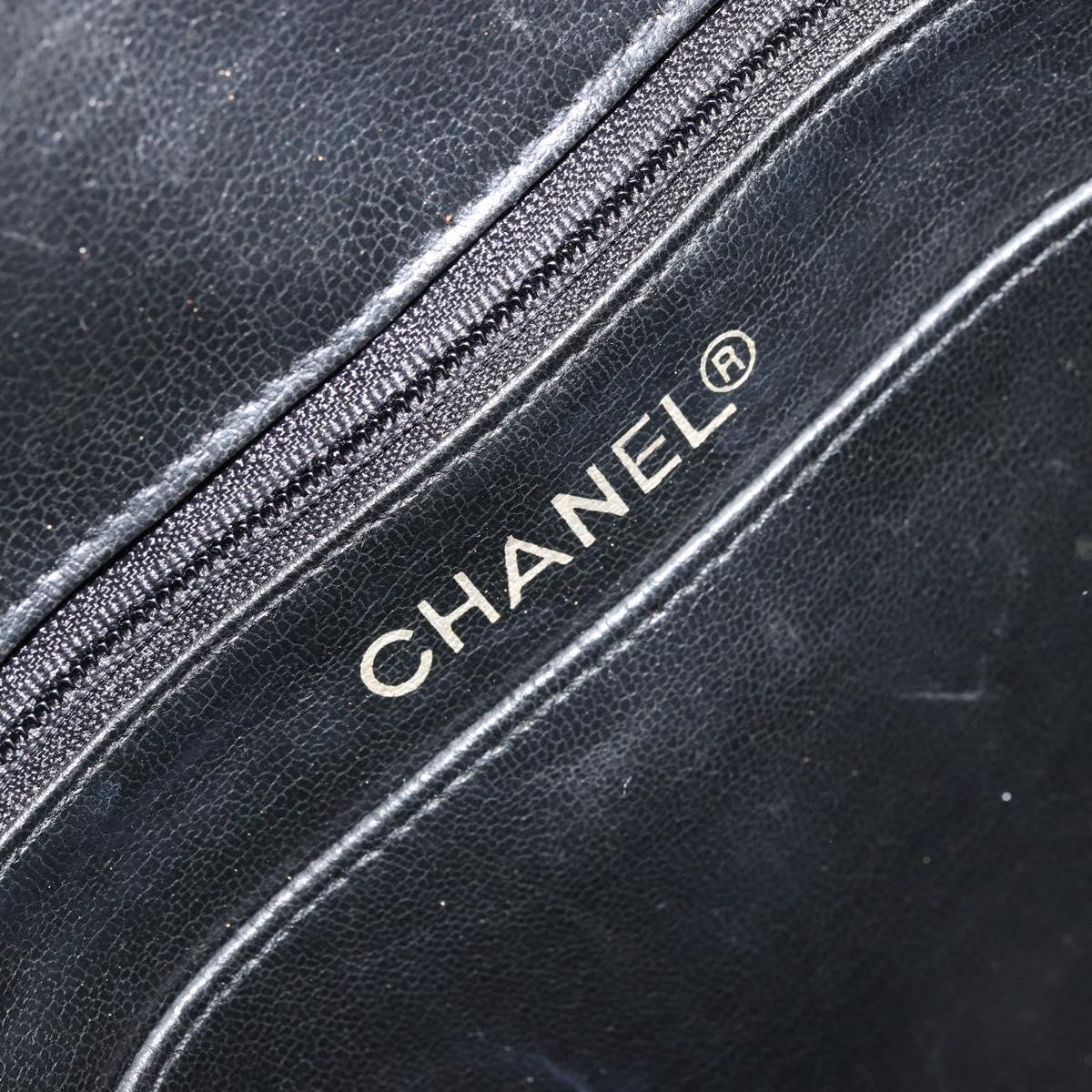 CHANEL Matelasse Chain Shoulder Bag Patent leather Black Gold CC Auth 175899