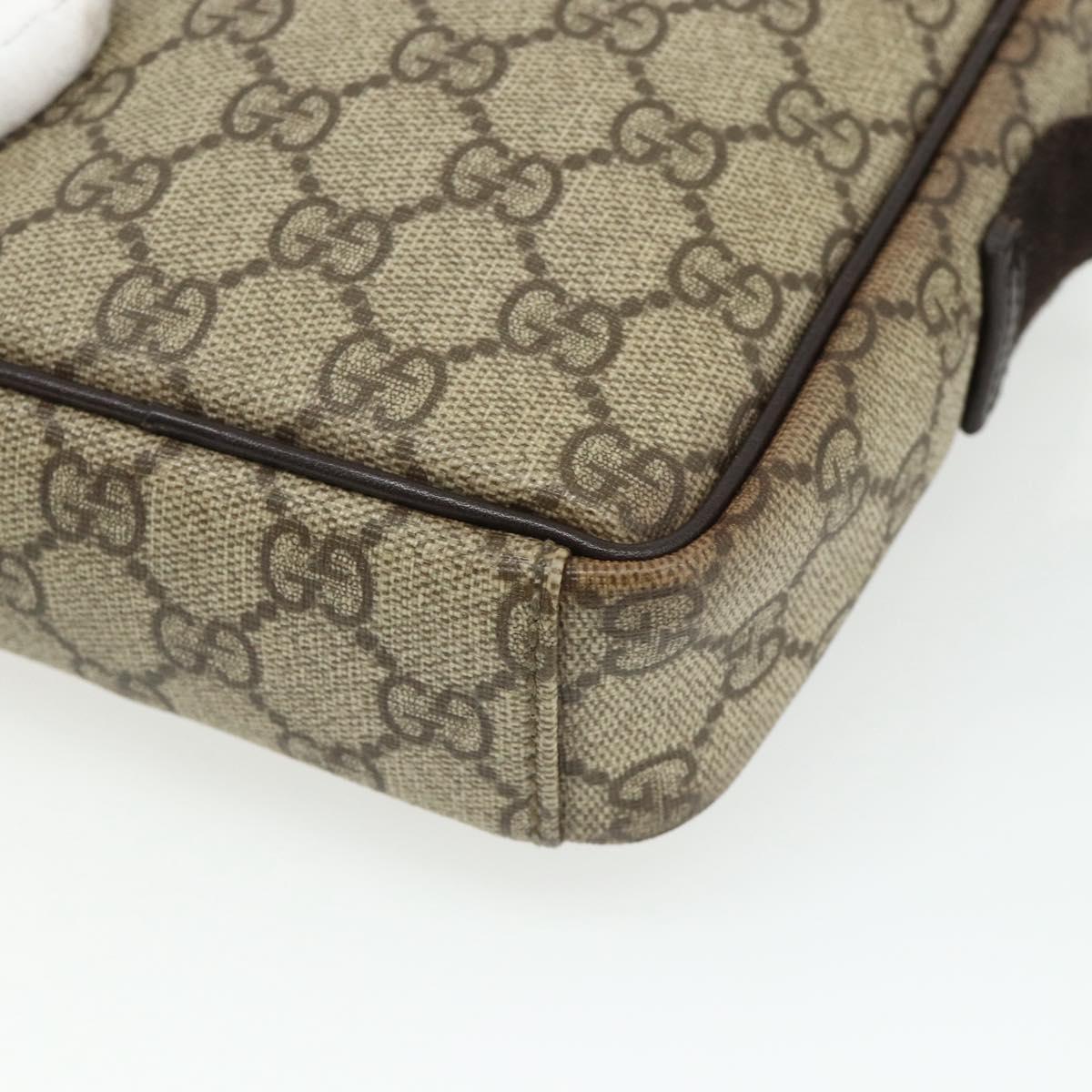 GUCCI GG Supreme Shoulder Bag PVC Beige Silver 122754 Auth 175918A