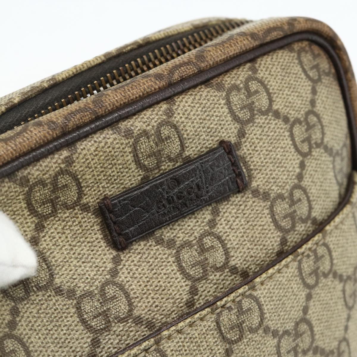GUCCI GG Supreme Shoulder Bag PVC Beige Silver 122754 Auth 175918A