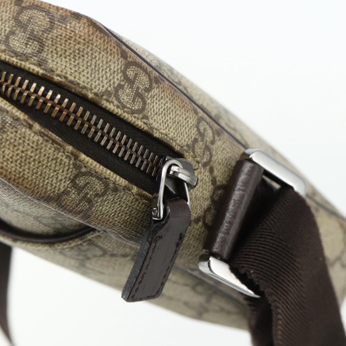 GUCCI GG Supreme Shoulder Bag PVC Beige Silver 122754 Auth 175918A