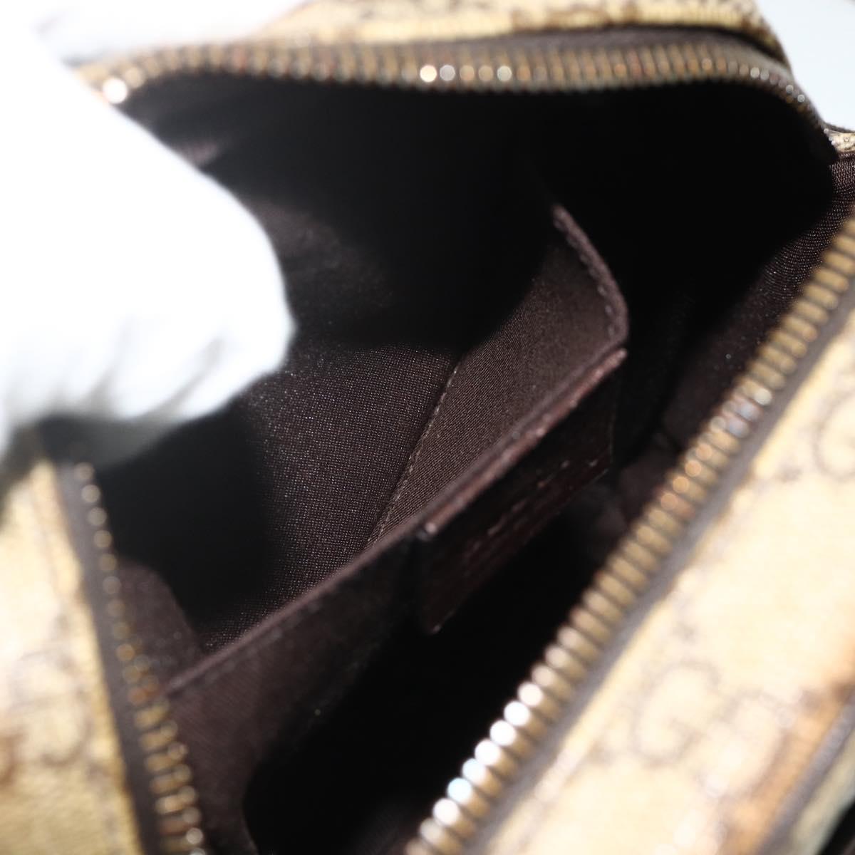 GUCCI GG Supreme Shoulder Bag PVC Beige Silver 122754 Auth 175918A