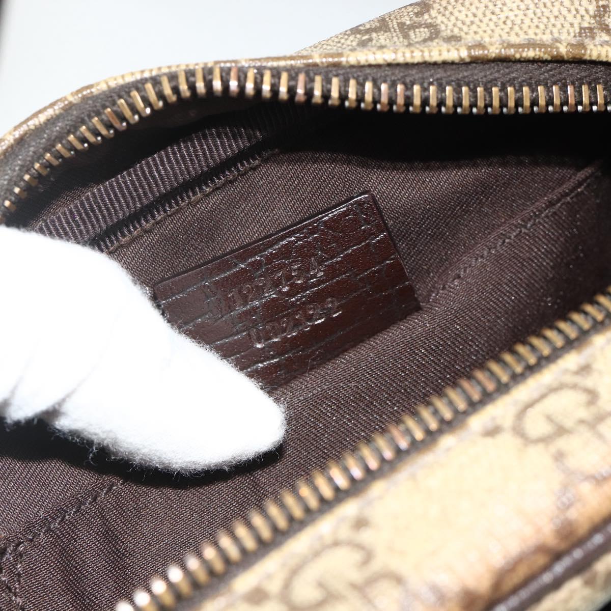 GUCCI GG Supreme Shoulder Bag PVC Beige Silver 122754 Auth 175918A