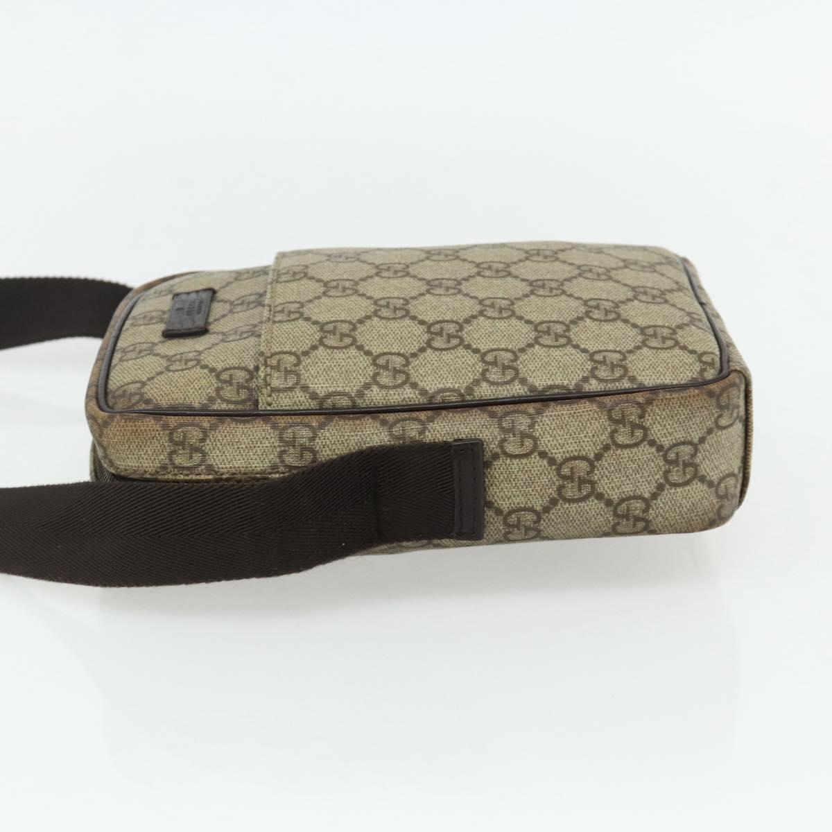 GUCCI GG Supreme Shoulder Bag PVC Beige Silver 122754 Auth 175918A