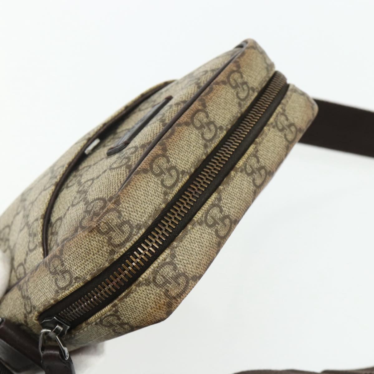 GUCCI GG Supreme Shoulder Bag PVC Beige Silver 122754 Auth 175918A