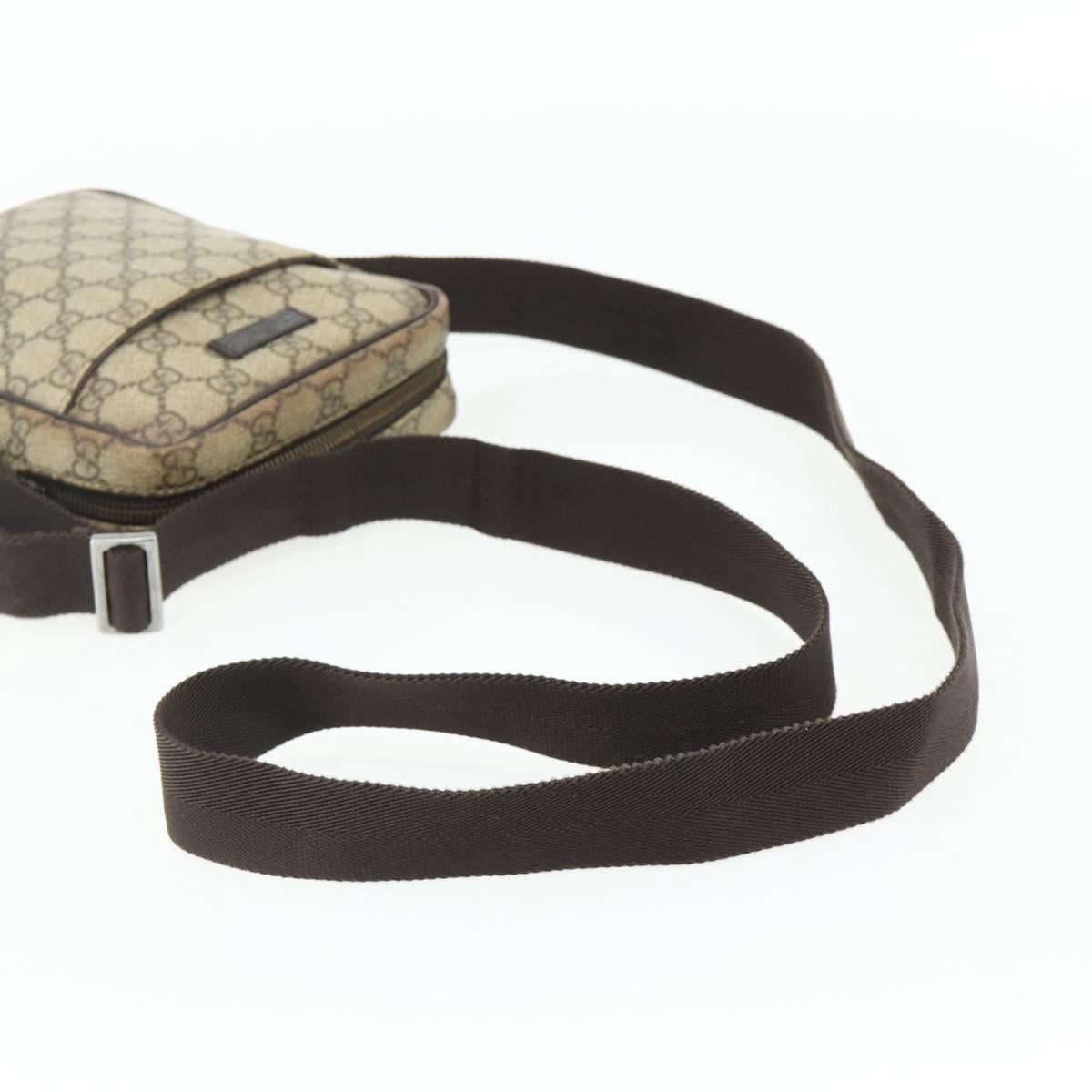 GUCCI GG Supreme Shoulder Bag PVC Beige Silver 122754 Auth 175918A