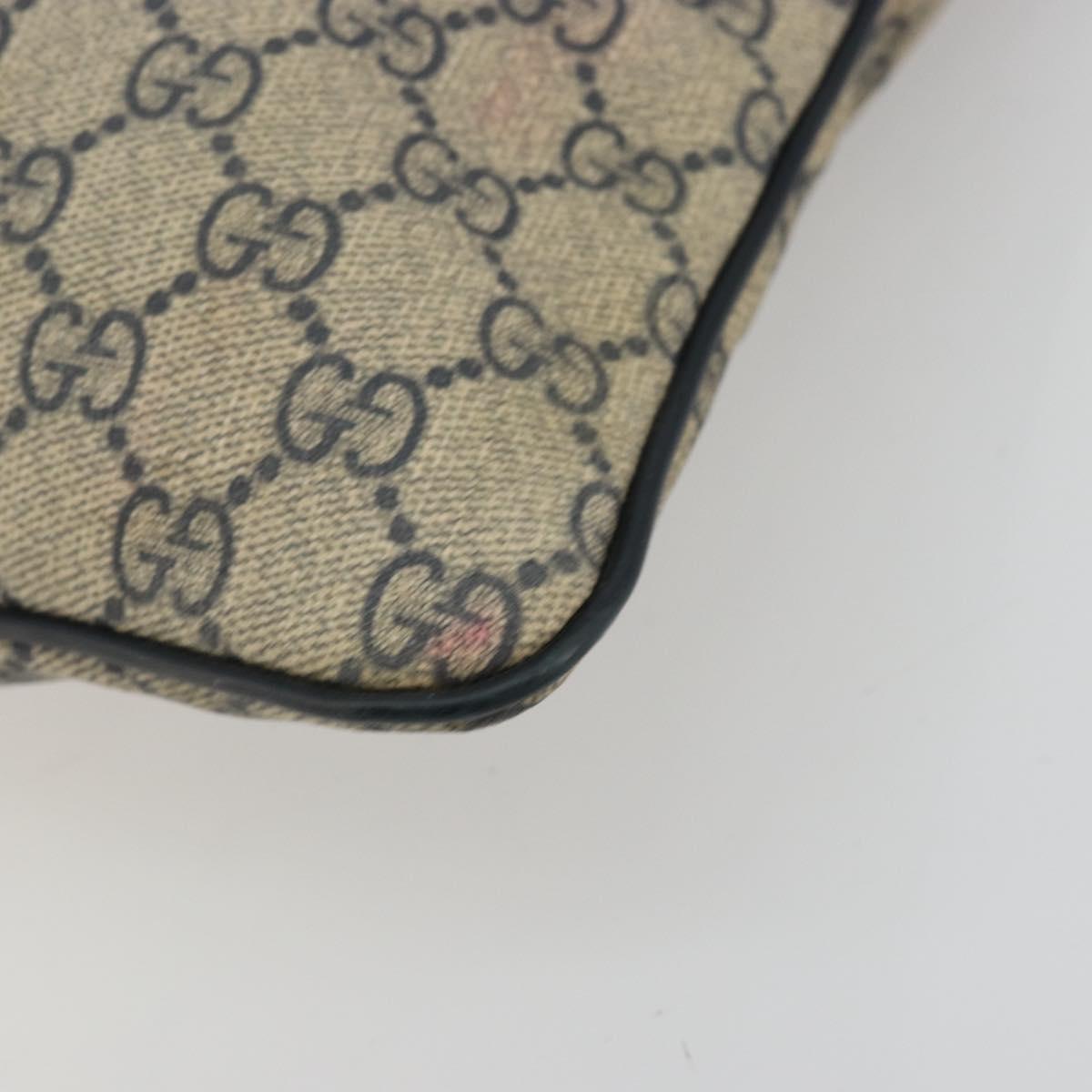 GUCCI GG Supreme Shoulder Bag PVC Beige Silver 201446 Auth 175923A