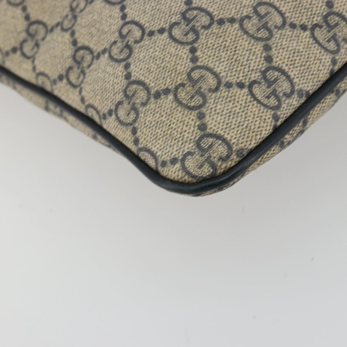 GUCCI GG Supreme Shoulder Bag PVC Beige Silver 201446 Auth 175923A